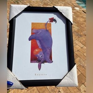 Disney Upside Down Eeyore Black Frame Glass